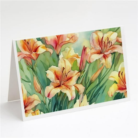 Utah Sego Lilies in Watercolor Greeting Cards and Envelopes Pack of 8 7 in x 5 in
