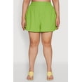 thumbnail image 3 of Womens Plus Size Chic High Waisted Textured Knit Shorts, 3 of 4