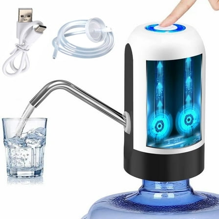 Rongsi Stainless Steel 5 gal Water Pump,USB Charging Automatic Water Dispenser, Portable Electric Drinking Water Jug Pump for Home, Kitchen, Living Room, Office, Camping