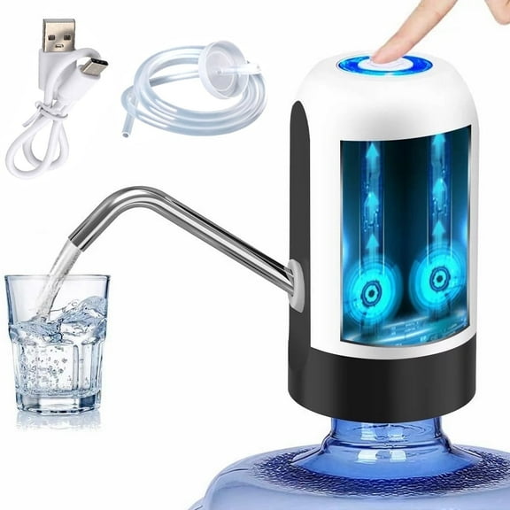 Rongsi Stainless Steel 5 gal Water Pump,USB Charging Automatic Water Dispenser, Portable Electric Drinking Water Jug Pump for Home, Kitchen, Living Room, Office, Camping