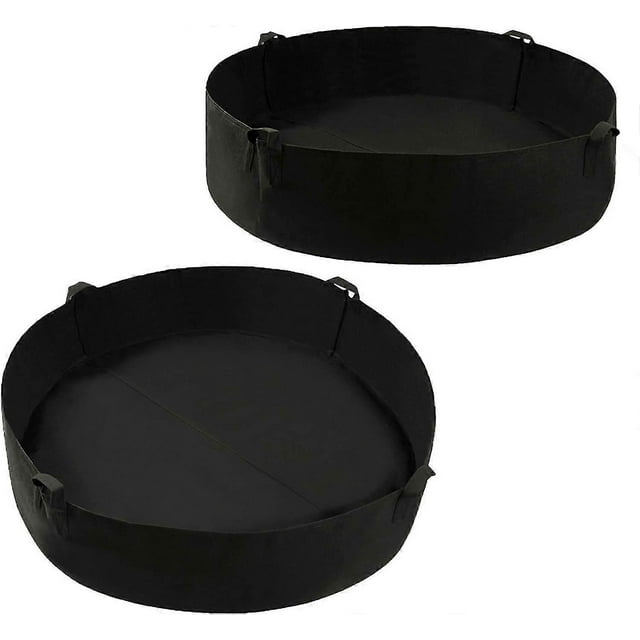 2-pack 100 Gallon Round Raised Garden Bed Heavy Duty Grow Bags With Handles Breathable Planters
