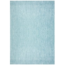 SAFAVIEH Courtyard Mitre Geometric Indoor/Outdoor Area Rug, Aqua/Aqua, 10' x 14'