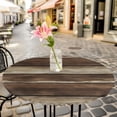 thumbnail image 6 of Brown Wooden Round Tablecloth for 45-54 Inch Tables, Fitted Table Cover with Elastic Edge, Vintage Farmhouse Retro Art Waterproof Outdoor Table Cloth Protector for Patio Garden Dinner Picnic, 6 of 9