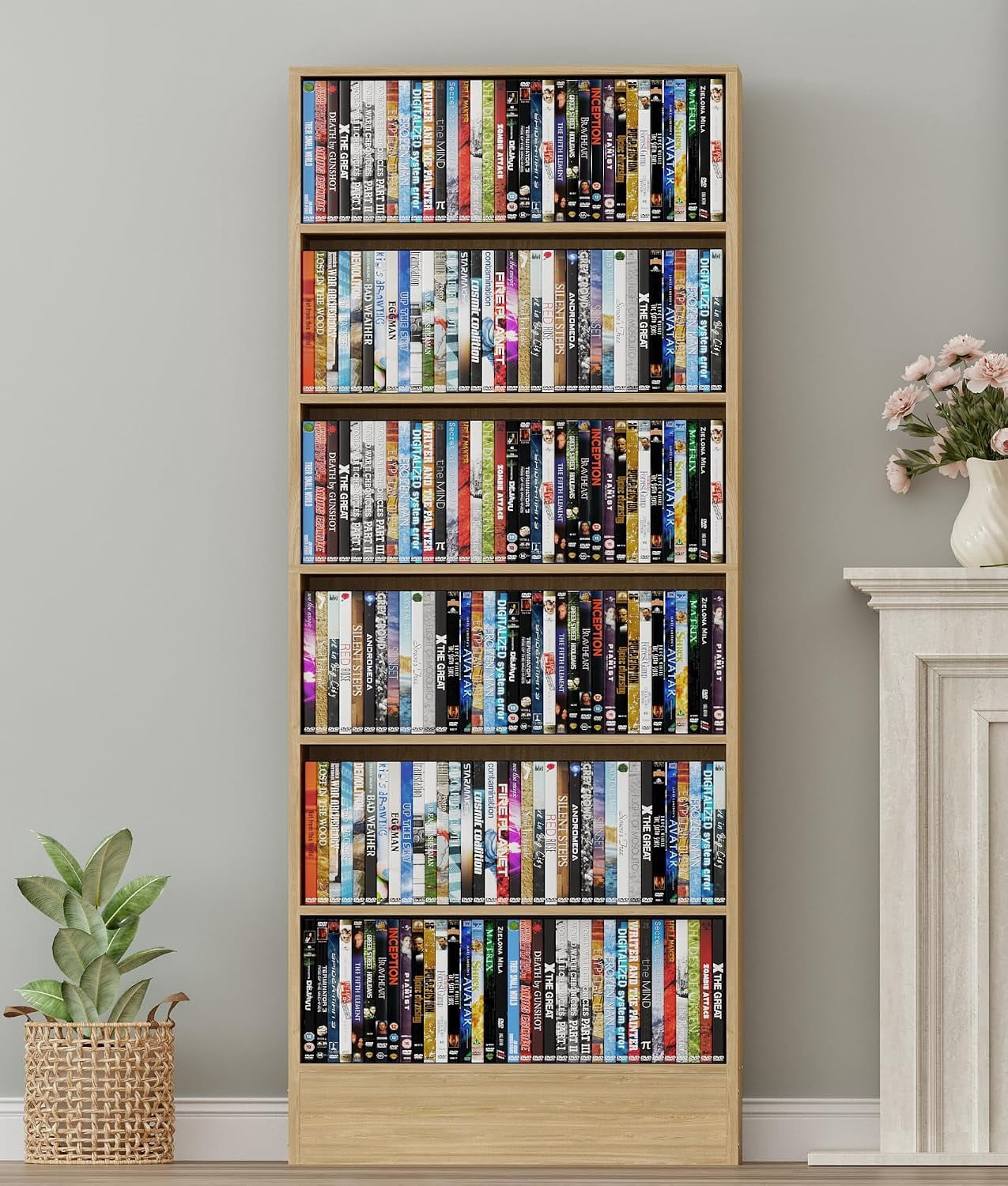 Walker Edison Glass Doors Furniture, Driftwood Media Tower Storage