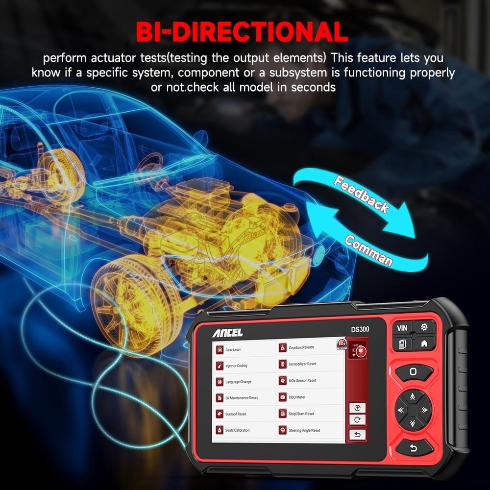 ANCEL OBD2 Scanner Bluetooth Automotive Bidirectional Scan Tool, All System Car Diagnostic Tool for All Vehicles with 30+ Resets, Active Test, FCA Autoauth, ECU Reset, 3-Year Updates, 24h Online Chat