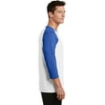 thumbnail image 3 of Port & Company Core Blend 3/4 Sleeve Raglan Tee-S (White/ Royal), 3 of 6