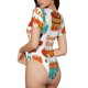 thumbnail image 2 of Balery Fall Pumpkins Body de cuello redondo de manga corta para mujer Tops de manga corta Tops básicos-X-Large, 2 of 7