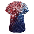 thumbnail image 6 of Women's American Flag Floral Scrub Tops 250th Anniversary 1776-2026 V Neck Short Sleeve Stretch Nurse Uniforms with Pockets 4th of July Independence Day Work Wear , #01 Dark Blue, M, 6 of 6