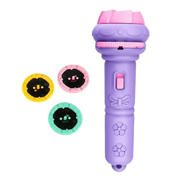 Proyector Linterna Dormir Aprender de portátil 3 diapositivas 24 Patrones Linterna para niños Proyector luminoso Juguete Púrpura