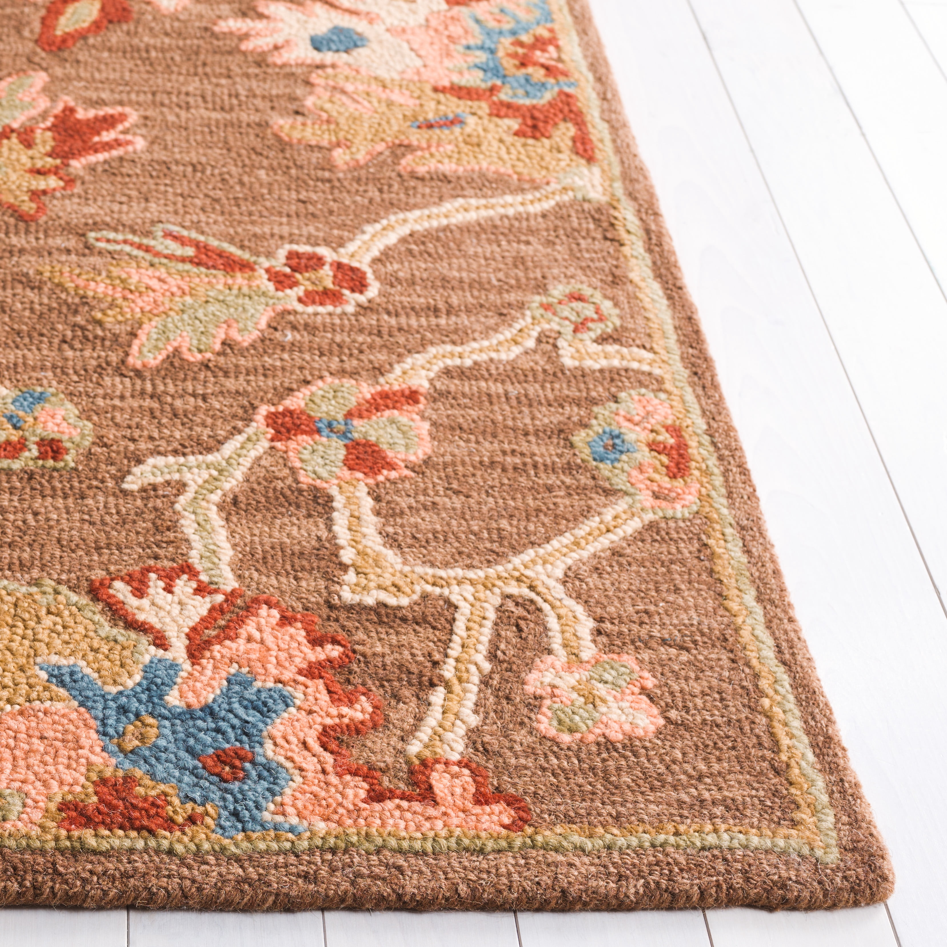 SAFAVIEH Metro Davina Medallion Area Rug, Dark Brown/Beige, 6' x 6' Square