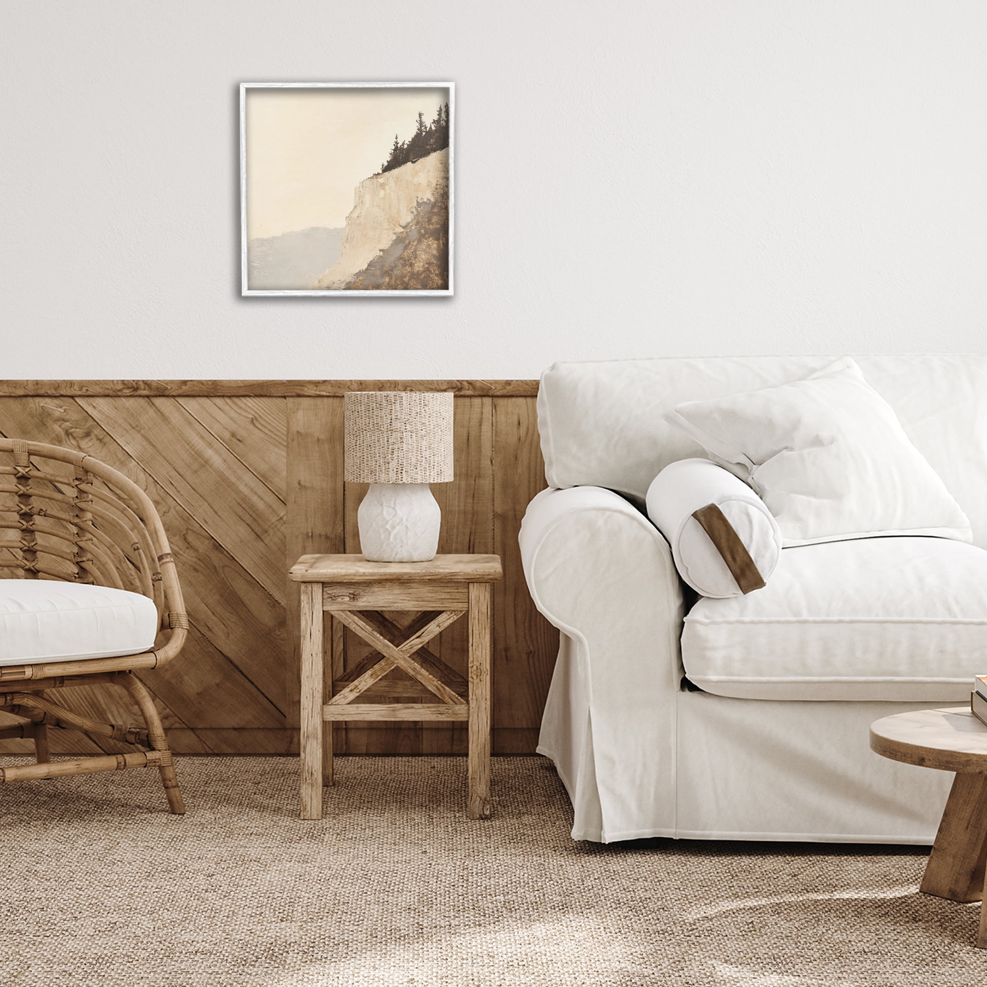 Stupell Industries Serene Cliffside Vista White Framed Giclee Art, design by Petal Prints Design