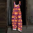 thumbnail image 2 of Evdexr Halloween Jumpsuits Womens 2026 Witch Hat Pumpkin Bat Graphic Overalls Scoop Neck Sleeveless Wide Leg Costumes Vintage Lightweight Pants with Pockets XL, 2 of 5