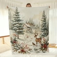 thumbnail image 5 of Winter Whimsy Fleece Throw Blanket with Deer and Birds Soft Plush and Cozy for Chilly Nights Perfect for Snuggling Up by the Fireplace or as a Thoughtful Gift, 5 of 5
