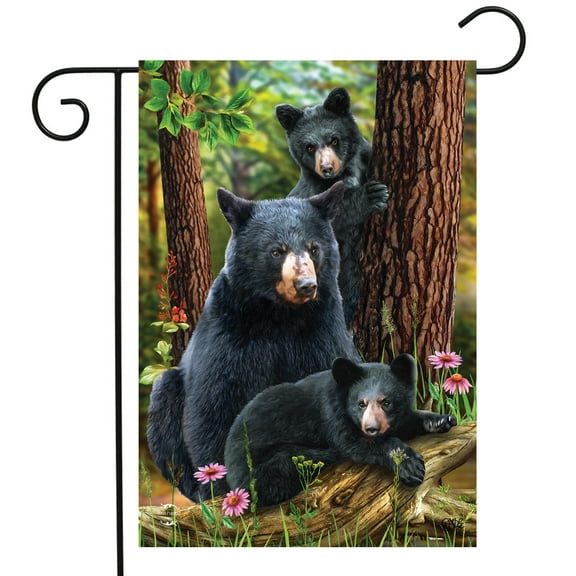 Briarwood Lane Black Bear Family Nature Garden Flag