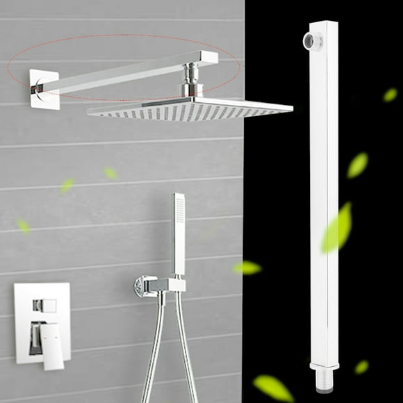 16 Inch Long , Steel Wall Mounted Shower Head Arm Extension Polished Stainless Tube Extender Bhroom Showers