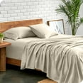 thumbnail image 2 of Queen Size 500-Thread-Count 4-PCs Bed Sheet Set, 100% Pure Egyptian Cotton Sheets, Fits Mattress Upto 10-12" Deep Pocket, Solid Pattern, Ivory, 2 of 6