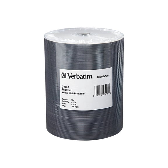 VERBATIM DVD-R DL  THRML 100pk 4.7GB/16X TAPE-HUB