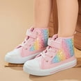 thumbnail image 5 of Fozruso Children's Fashion Spring And Autumn High Top Trend Sequin Princess Shoes Girls Buckle Casual Board Shoes Sizes 6 Toddler(Clear), 5 of 6