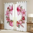 thumbnail image 2 of jejeloiu Bowtie Xmas Wreath Blackout Curtains (2-Pack,38x45),Pink Heart Red Berry,Ultra Soft Decor For Princess, 2 of 6