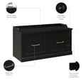 thumbnail image 3 of Woodland 40W Shoe Storage Bench with Doors in Black Suede Oak - Engineered Wood, 3 of 9