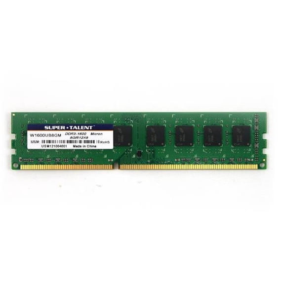 Super Talent W1600UB8GM-SZ 8GB DDR3-1600 MHz 512M x 8 CL11 Micron Chip Memory