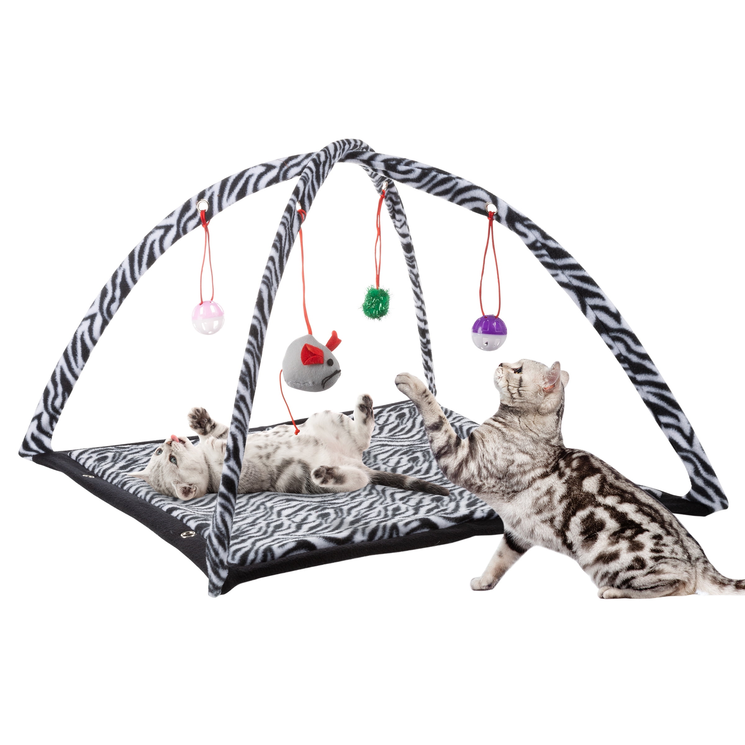 FREE SHIP TO USA COASTAL LIL PALS KITTEN RAINBOW MICE 4 PACK WITH BELL CAT TOY 