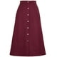 thumbnail image 1 of Falda midi de cintura alta, falda elástica vintage de corte A, falda de pana, 1 of 5