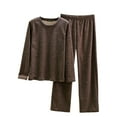 thumbnail image 2 of Pajamas Women's Long Sleeve Pj Set Soft 2 Piece Loungewear Sleepwear with Jogger Pants XS-3XL,Coffee,XL, 2 of 3