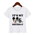 thumbnail image 5 of Ropa infantil con estampado de Mickey Mouse de Disney, es mi cumpleaños de 1, 2, 3, 4, 5, 6, 7, 8 y 9 años, camisetas para niños y niñas, lindas camisetas para bebés y niños, 5 of 5