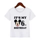 thumbnail image 5 of Ropa infantil con estampado de Mickey Mouse de Disney, es mi cumpleaños de 1, 2, 3, 4, 5, 6, 7, 8 y 9 años, camisetas para niños y niñas, lindas camisetas para bebés y niños, 5 of 5