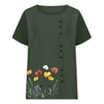 thumbnail image 4 of LOVZFMLL Women's Summer Tops Summer Round Neck Short Sleeve Casual Fashion Printed Button T-Shirt, 4 of 4