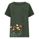 thumbnail image 4 of Vestidos Casuales Para Mujer, Blusas De Mujer De Moda Camiseta informal de verano con cuello redondo, manga corta y botones estampados para mujer, 4 of 4