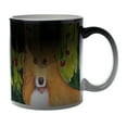 thumbnail image 1 of KuzmarK Black Heat Morph Color Changing Coffee Cup Mug 11 Ounce - Welsh Corgi with Cherries Art by Denise Every, 1 of 2