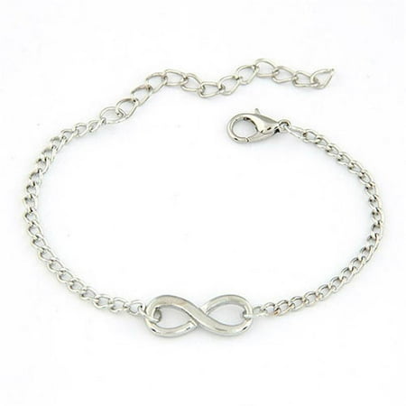 - Stainless Steel Infinity Love Charm Womens Beauty Jewelry Bracelet Gift (Silver)