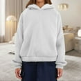 thumbnail image 3 of Women's Hoodie Long Sleeve Warm Hoodie Winter Fleece Plush Sweatshirt Hooded Jacket, 3 of 8