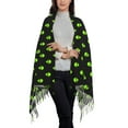 thumbnail image 2 of Rateoe Neon Dinosaur Women's Traditional Scarf Wrap Tassel Shawl Fringes Neck Head Shawl Retro Scarf, 2 of 8