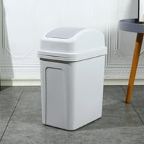 Swing Top Lid Trash Can, 4.5 Gallon Step-On Kitchen Bathroom Garbage Bin, Hands-Free Automatic Open/Close Wastebasket for Home Office(White)