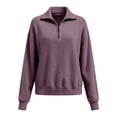 thumbnail image 5 of JGGSPWM Sweater for Women Oversized Quarter Zip Pullover Top Cozy Mock Neck Long Sleeve Sweaters Fall Winter Clothing Purple S, 5 of 9
