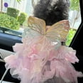 thumbnail image 3 of Princess Dog Dresses for Small Dogs - Style Butterfly with Tutu Skirt - Cute Summer Outfits for Puppy Girls - Handmade Pet Wedding Party Dress, 3 of 5