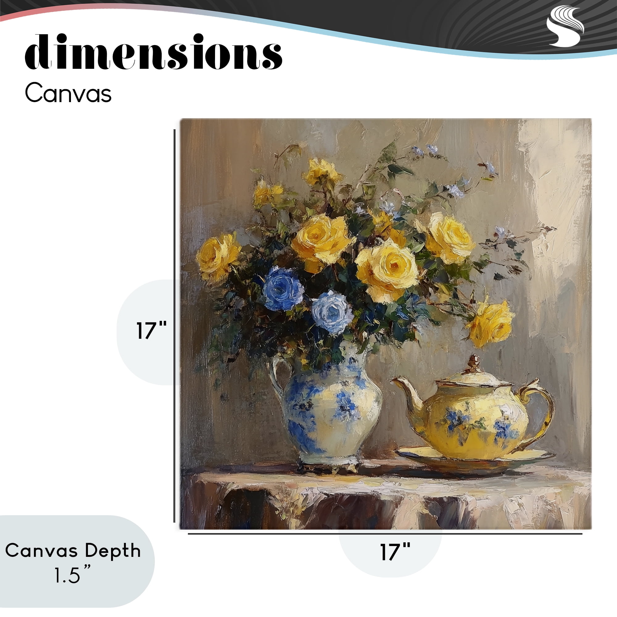 Stupell Industries Tea Time Blue & Yellow Bouquet Canvas Wall Art, design by Petal Prints Design