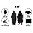thumbnail image 4 of LHWEN Three In One Rain Poncho Reusable Lightweight PU Raincoat with Hood for Adult Outdoor Hiking Tourism Unisex Emergency Rain Gear Easy to Carry and Store Ideal for All Seasons and Activities, 4 of 8