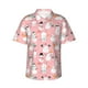 thumbnail image 1 of Fotbe Cute Pink Snowman Cat Camisa Hawaiana para Hombre Unisex – Camisa Casual de Verano con Botones de Manga Corta de Algodón y Lino,Large, 1 of 7