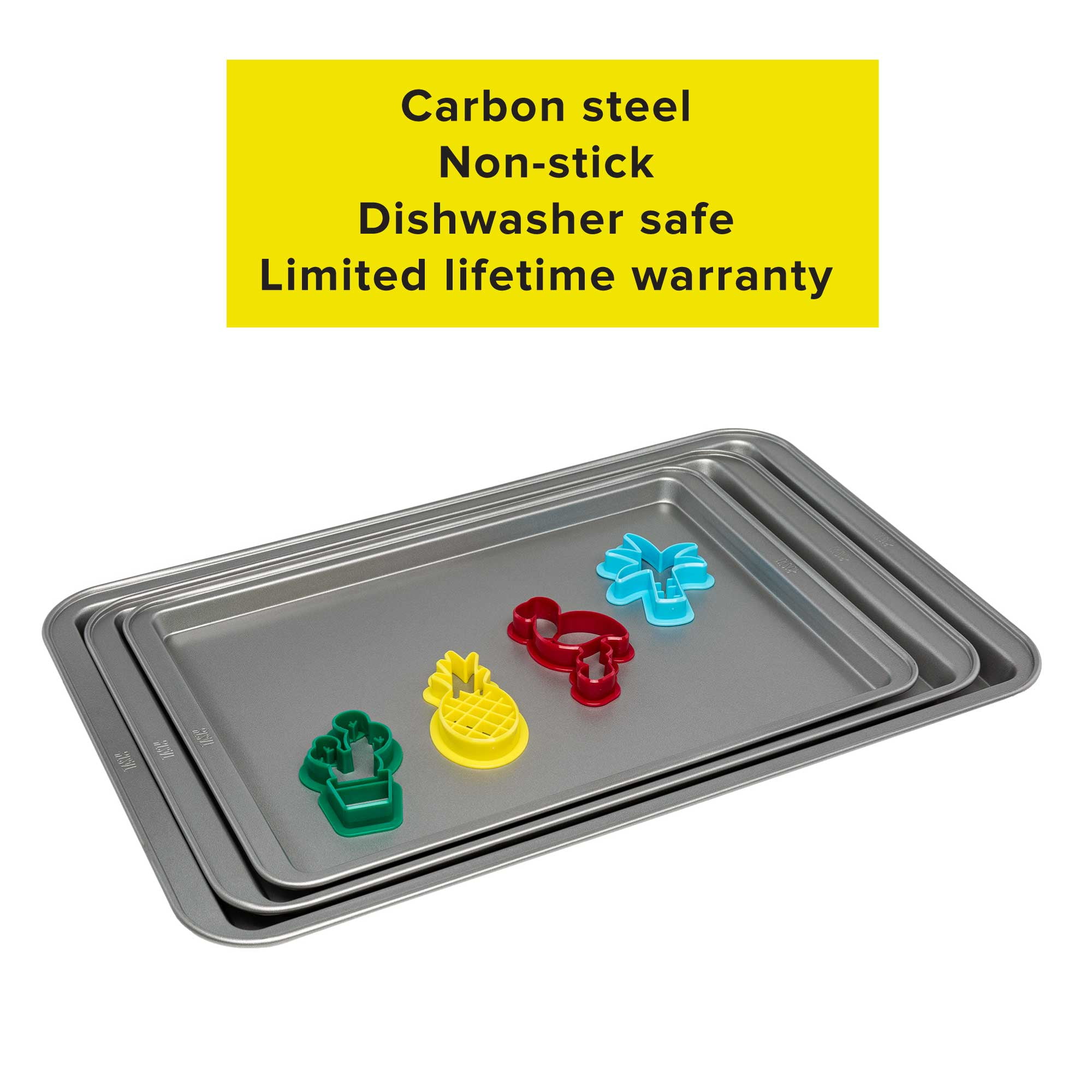 Set Of 3 Non-stick Cookie Sheets Carbon Steel - Made By Design