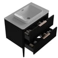 thumbnail image 5 of Modern 30-Inch Black Bathroom Vanity Double Drawers Storage Space, 5 of 6