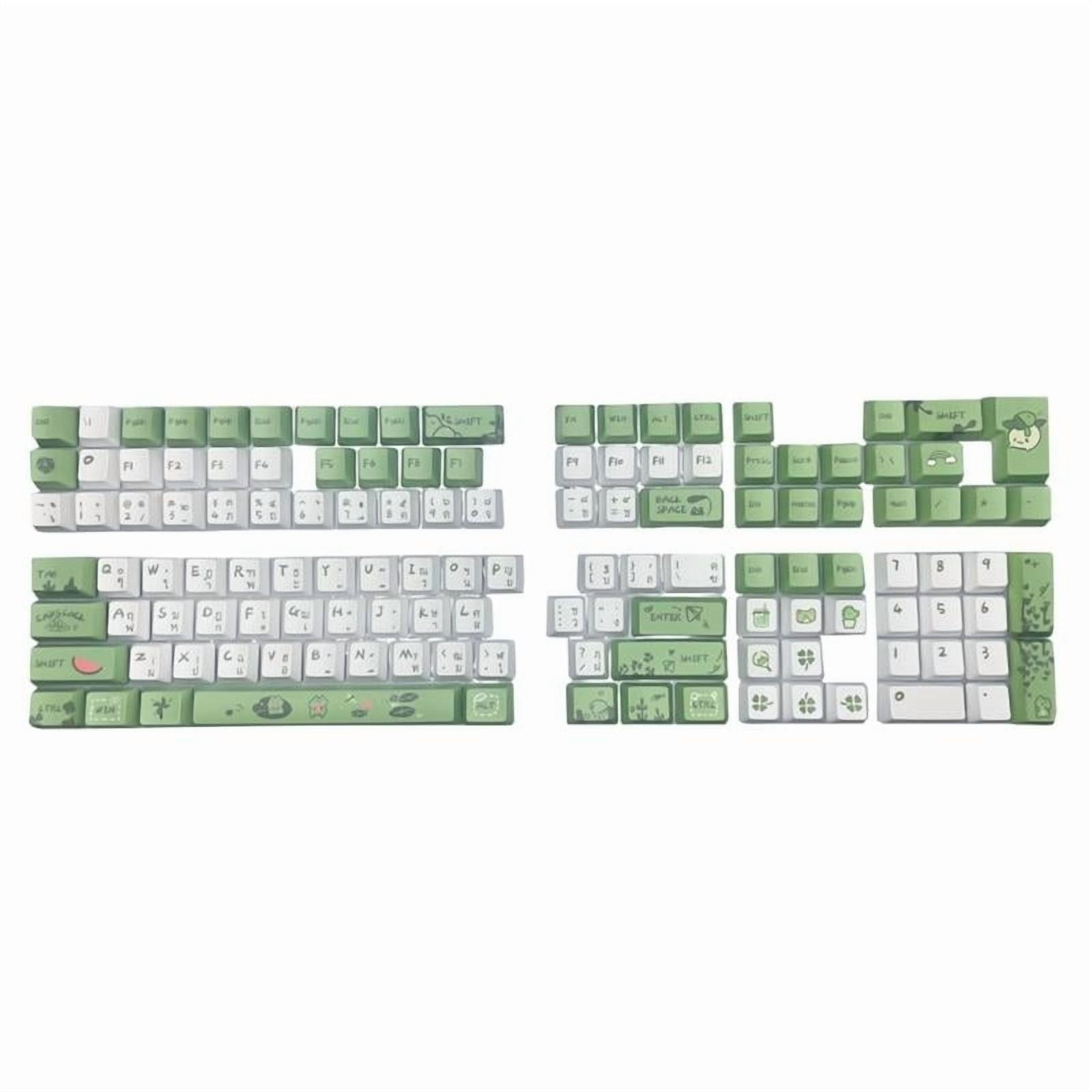 Thai Keycaps Frog Theme Keycaps Set, DA/OEM Profile PBT Dye Sublimation for 61/64/68/75/87/98/104 Mechanical Keyboard