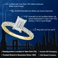 thumbnail image 2 of Gem Stone King 14K Two Tone Gold IGI Certified Lab Grown Diamond Engagement Ring for Women | 2.22 Ct | Center Diamond Emerald Cut 1.50 Ct | E-F Color | VS1-VS2 Clarity | Size 6, 2 of 6