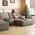 thumbnail image 4 of 107" Cloud Sectional Sofa with 1 Ottoman,Modern Minimalist Upholstered Couches, Comfort U Shaped Sofa for Living Room,Deep Seat Corner Couch,No Assembly Required (Plush Corduroy Fabric),Green, 4 of 10