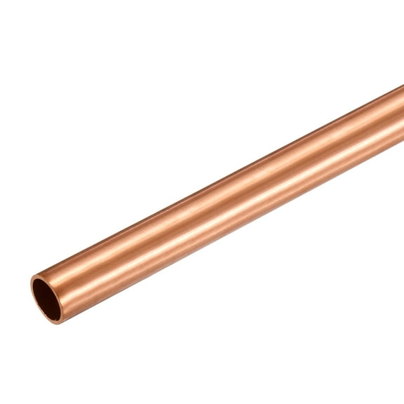 Uxcell Copper Round Tube, 11mm OD x 1mm Wall Thickness x 200mm(7.9") Length Pure Copper Tube Seamless Metal Straight Pipe Tubing for DIY Crafts Industry Construction