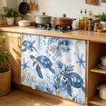 thumbnail image 6 of Summer Beach Coastal Cabinet Curtain 35"Wx35"L, Dustproof Under Sink Skirt with Self Adhesive Tape, Sea Turtle Coral Nautical Cabinet Curtain Cover for Kitchen Sink, Bathroom Vanity, Laundry Room, 6 of 9