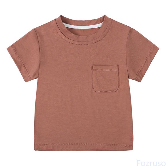 Fozruso Summer Toddler Boys Girls Short Sleeve Solid Color T Shirt Tops Cute T Shirt Tops Sizes 18-24 Months